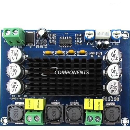 Dual-channel Stereo High Power Digital Audio Power Amplifier Board 2*120W XH-M543 tpa3116d2 tpa3116d2 amplifier board