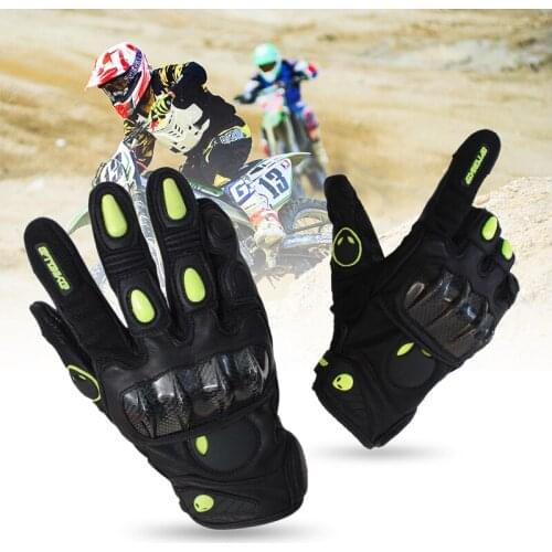 Breathable Motorcycle Gloves Leather Motocross Protection Men&Womens Cross-country Gloves M/L/XL Gants de moto Gants de course
