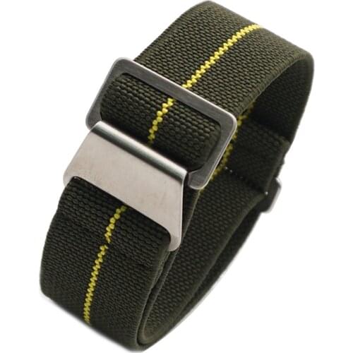 60s French Troops Parachute Elastic Nylon Nato Strap 20mm 22mm Mans Universal Wrist Band Military Bracelet Accessories