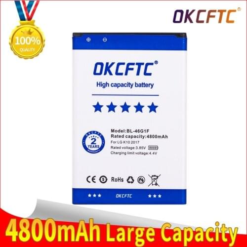 BL-46G1F Battery for LG K10 2017 Version K20 Plus TP260 K425 K428 K430H M250 Cell Phone Replacement Battery 4800mAh