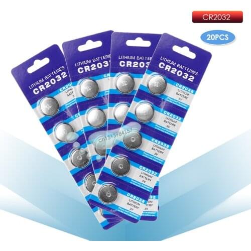 Kpay 20pcs CR2032 CR 2032 3V Li-ion Button Coin Battery ECR2032 DL2032 BR2032 remote control electronic Watch Car key MP3