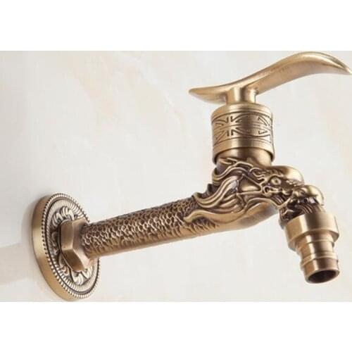 Kitchen hot and cold faucet Pure copper Washing machine Retro Antique Bathroom Faucets