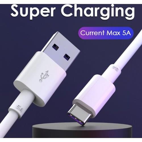 LINGCHEN 5A USB Type C Cable for Huawei P40 Pro Mate 30 P30 Pro 40W Supercharge Fast Charging USB-C Charger Cable for Xiaomi 9 8