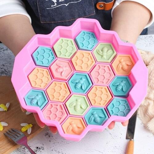 Multicolor Silicone Cake Mold Silicone Bee Honeycomb Cake Chocolate Soap Candle Bakeware Mold Beeswax Cake Bakeware Accessories