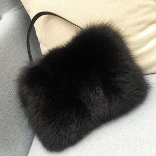 Fashion Faux Fox Fur Women Handbags Designer Plush Shoulder Bags Luxury Lady Winter Bag Female Large Capacity Tote Purses 2020