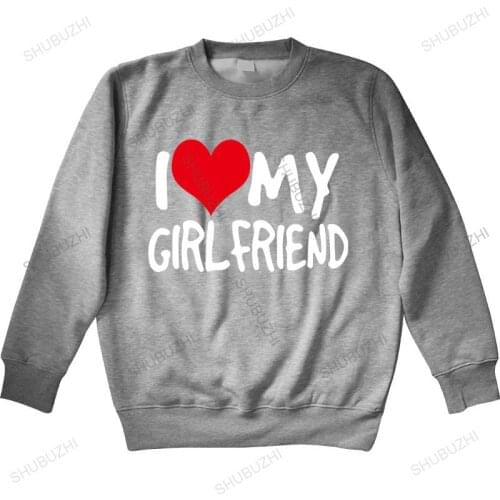 Men autumn sweatshirt black hoody I Love My Girlfriend MENS sweatshirt birthday fashion gift boyfriend partner warm hoody