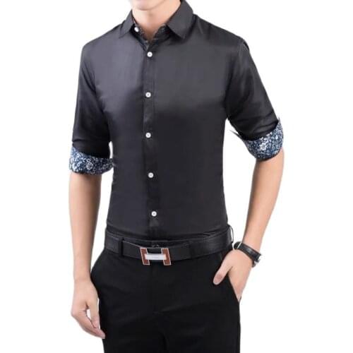 The main push in spring 2021!Classic mens floral collar long sleeve shirt short sleeve business casual wear