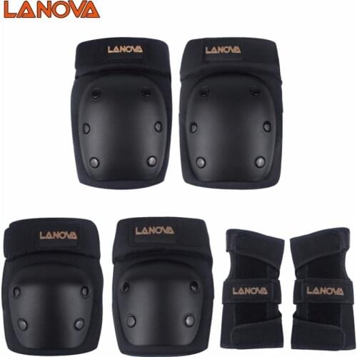 LANOVA Adult/Child Knee Pads Elbow Pads Wrist Guards 3 In1 protective gear Set For Multi Sports Skateboarding Inline Roller S