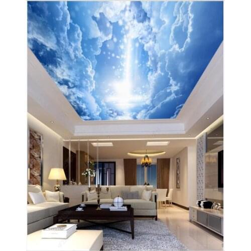 Custom zenith mural 3d ceiling murals wallpaper for walls 3 d Fantasy sky clouds zenith ceiling mural background wall papers