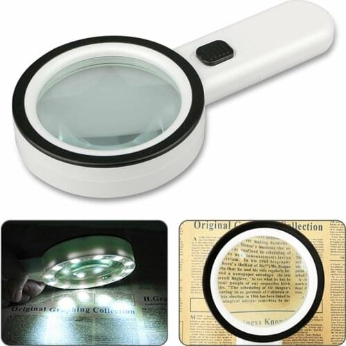 2020 new LED Illuminated 30X Magnifying Glass Magnifier With Lights for Seniors Reading
