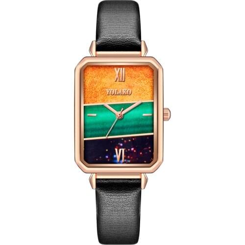 2021 New Small Green Watch Fashion Simple Temperament Female Middle School Students Multicolor Watch Watch for Women