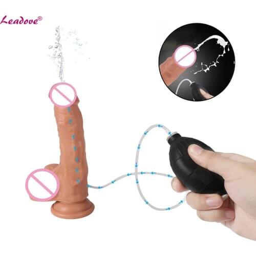 Real Penis Ejaculation Dildo Spray Water Artificial Cock Penis Realistic Dildos With Suction Cup Sex Toy For Women SQ-WBC10023-E