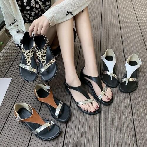 Flip-Flops Sandals Womens Summer Comfortable Flat-Bottom Leisure Holiday Style Roman Womens Shoes Shoes for Women