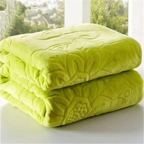 1pc Four Seasons Coral Fleece Fabric Blankets Solid Color Adults & Children Floral Wool blanket Free shopping