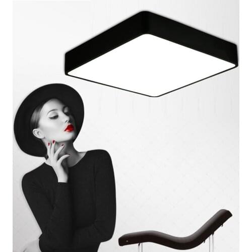 Modern square LED panel surface mounted ceiling light White/Black bathroom AC110-240V luminarias para