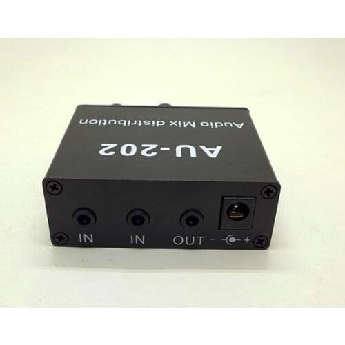 Stereo Mixer Audio Distributor for Headphone External Power AMP Volume independent control DC5-19V 2 inputs 2 outputs