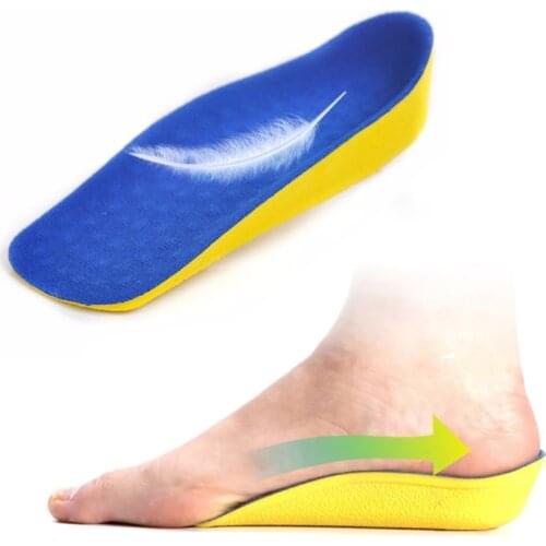 2.0 cm Height Increase Elevator Shoes Insole Lift Taller In Sock Arch Support PU Pads Elevator Unisex Shoes Pads Foot Care
