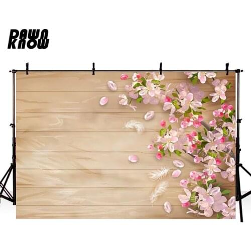 DAWNKNOW Oriental Cherry Vinyl Photography Background For Newborn Plank Photo Shoot Backdrop For Wedding Photo Studio lv1278