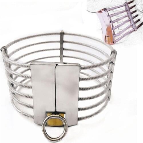 Stainless Steel Lockable BDSM Collar Adult Games Bondage Restraints Slave Collars Couples Sex Toys For Woman Men Fetish Tools