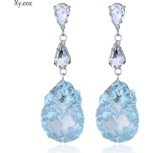 1pairs Lace Crystal from Swarovski Earrings for Women WaterDrop Dangle Earring