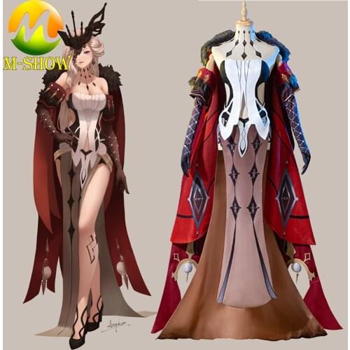 La Signora Cosplay Costume Anime Genshin Impact Game Suit Sexy Lady Dress Halloween Party Dresses for Adult Women