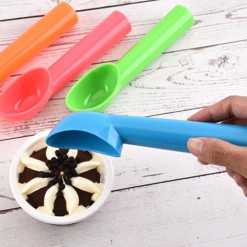 1Pc Ice Cream Spoon Food Grade Non-Stick Colorful Plastic Dig Ice Cream Ball Watermelon Fruit Digging Spherical Shape Cream Tool