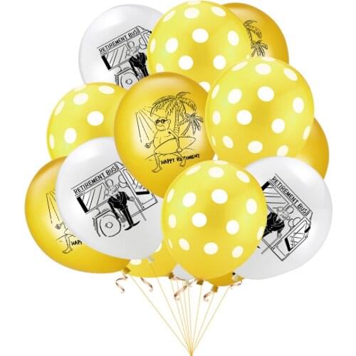 10Pcs 12inch Retirement Theme White Gold Rose Gold Adult Happy Retirement Party Decor Air Latex Balloon Supplies
