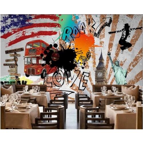 3d photo wallpaper custom mural Trendy street art graffiti hip hop bar home decor 3d wall murals wallpaper in the living room