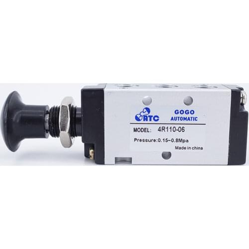 GOGOATC 5 way 2 position Manual control valve Pneumatic air hand pull push valve 4R110-06 4R210-06 4R210-08 Port 1/8" BSP 1/4
