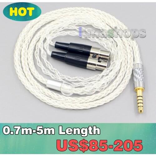 99% Pure Silver 8 Core Headphone Earphone Cable For Aeolus Atticus Auteur Blackwood Eikon Ori Verite Vibro Headphone LN006452