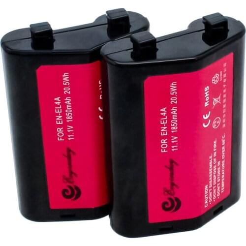 2pcs EN-EL4 EN EL4 EN-EL4a ENEL4a Rechargeable Li-ion Battery for Nikon D2H D2Hs D2X D2Xs D3 D3S F6