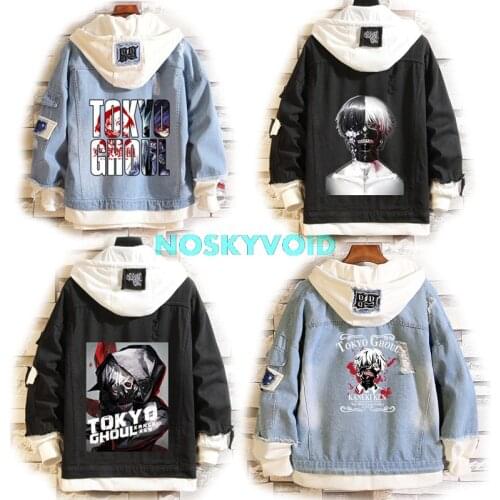 Anime Costumes Tokyo Ghoul Kaneki Ken Denim Jacket Man Woman Hooded Sweaters Adult Hoodie Casual Coats