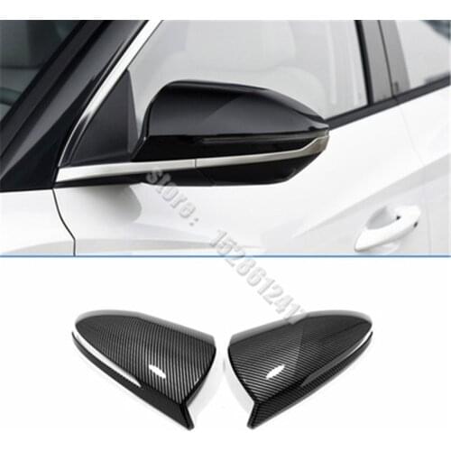 Car Styling ABS Carbon fiber pattern Rearview Side Door Mirrors Cover Trim Car modeling for Hyundai Tucson L 2021