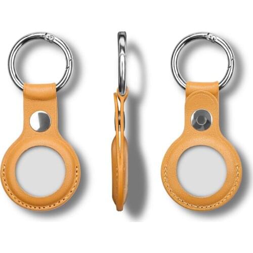 Suitable for Apple AirTag protective case anti-theft locator PU leather case anti-lost Bluetooth tracker accessory key pendant