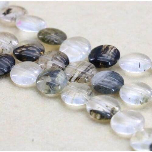 Coin shape 14mm black multicolor watermelon tourmaline loose beads 15" 2pc/lot DIY Hot women jewelry making