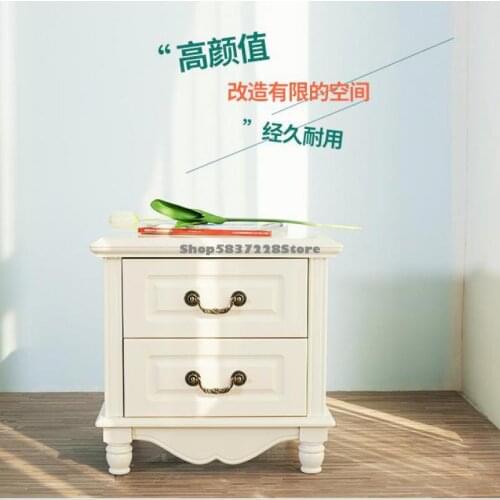 [clearance] Solid Wood Bedside Table American Rural Korean Simple Solid Wood Double Abstract Tooth White Integrated Bedside Tabl