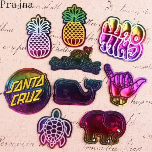 Prajna Pineapple Patch Colorful Embroidered Patches For Kids Clothes Ironing Iron On Patches Garment Stripe DIY