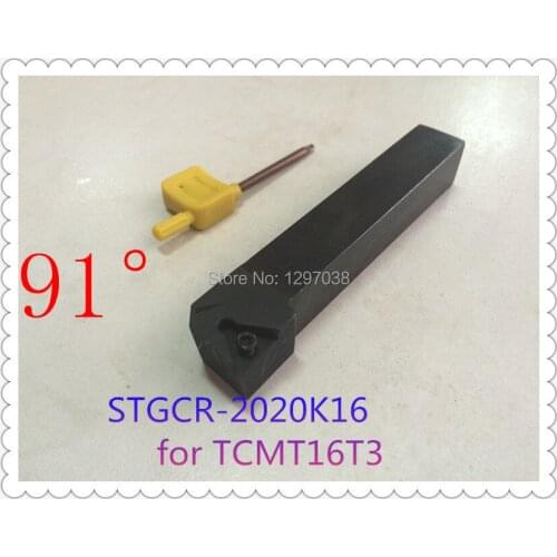 Turning tool holder STGCR 20*20*125mm 91 Degree External Turning tools Screw Locked CNC Lathe Tool Holder For TCMT16T3 Inserts