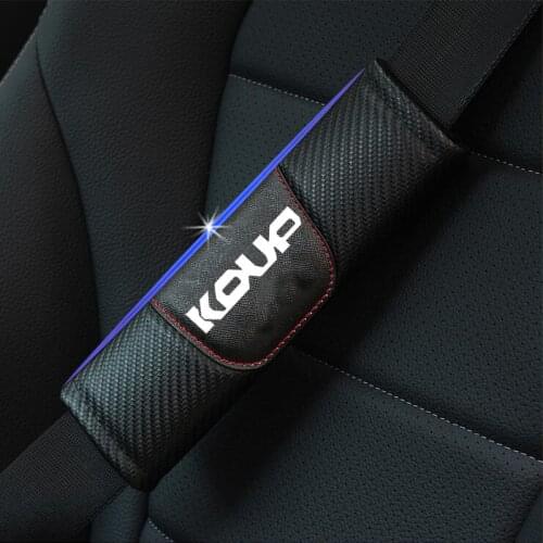 For Kia Cerato Forte Koup 2pcs Fashion Carbon Fiber Leather Car Seat Belt Cover Car Seat Belt Shoulder Pad Car Accessories