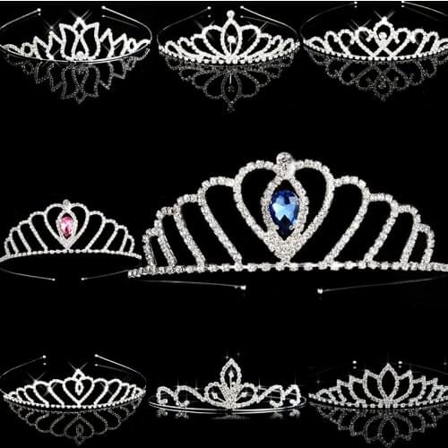 Princess Blue Tiaras Crowns Headband for Women Girls Bridal Prom Bride Bridesmaid Wedding birthday Party Accessiories 2020 New