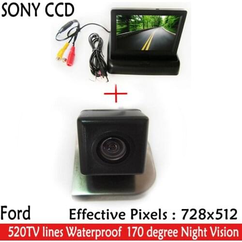 HD Video Auto Parking 4.3" Foldable Monitor+ LED Night Vision Reverse SONY CCD Car Camera for Ford 2012 Focus Hatchback / Sedan