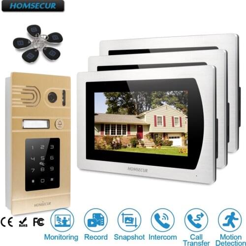 HOMSECUR 7" Wired Hands-free Video Door Entry Security Intercom with RFID Access BC071-G+BM717-S