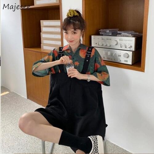 Black Rompers Women Summer New Koren Style Fashion College Sweet Solid Hipster Female Breathable Clothing Streetwear Aesthetic