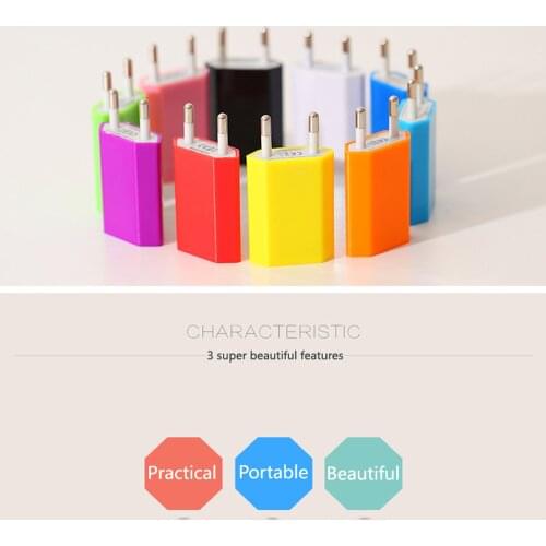 Candy-colored diamond-shaped single-port USB charger, suitable for various smart phones, tablets, etc