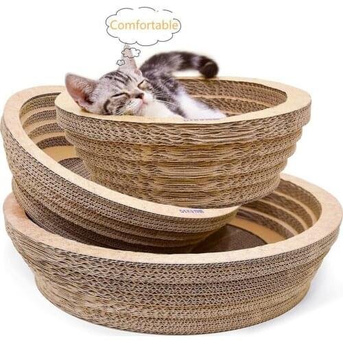 Cat Scratch Pad Cat Bowl Funny Cat Toy Corrugated Paper Bowl Cat Litter Mat Pet Supplies