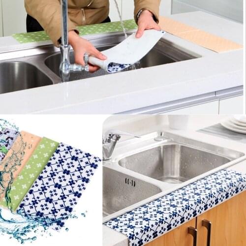 Kitchen Self-adhesive Sink Cloth Stickers PVC Plush Toilet Bathroom Waterproof Dripping Absorbent Stickers Decoration