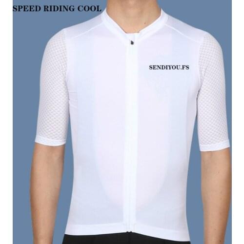2019SENDIYOU.FS white lightweight pro team cycling jersey men women sleeve cycling jersey clothing motocross jersey Polyester