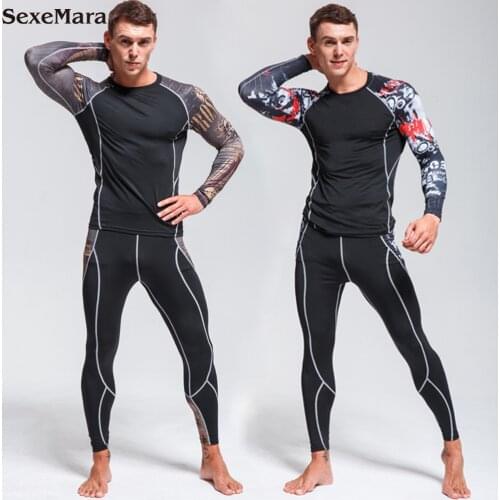 Mens Compression Sportswear GYM Tights Sports Suits training Clothes Suits workout jogging Sports clothing Tracksuit Rashgard