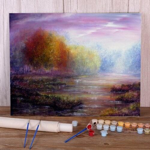 Natural Scenery Imagine Paint By Numbers Package Oil Paints 40*50 Canvas Painting Wall Paintings Crafts For Handiwork