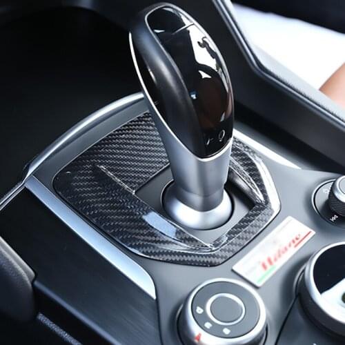 Real carbon fiber, used in Alfa Romeo Giulia stelvio 2017-2019 car center console transmission gearbox cover trim